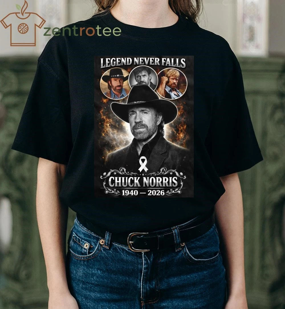 Premium Chuck Norris Legend Never Falls Memorial 1940-2026 NKCtees shirt