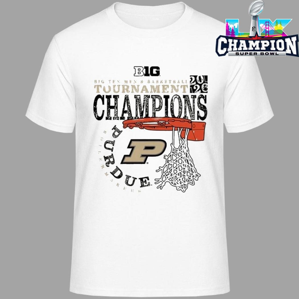 Purdue Boilermakers 2026 Big Ten Men’s Basketball Tournament Champions Cut Nets Shirt