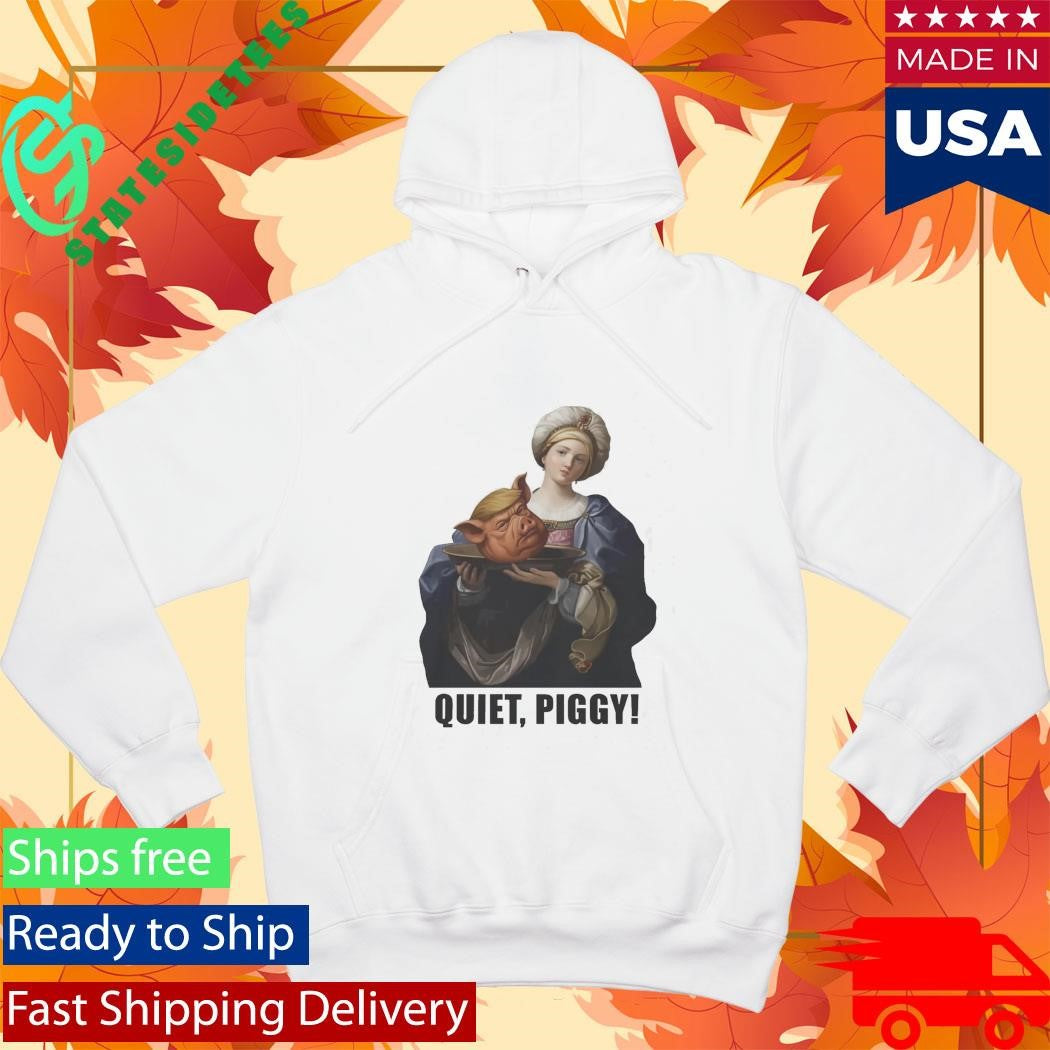 Saint Holding Pig Head Anti Trump Quiet Piggy Shirt