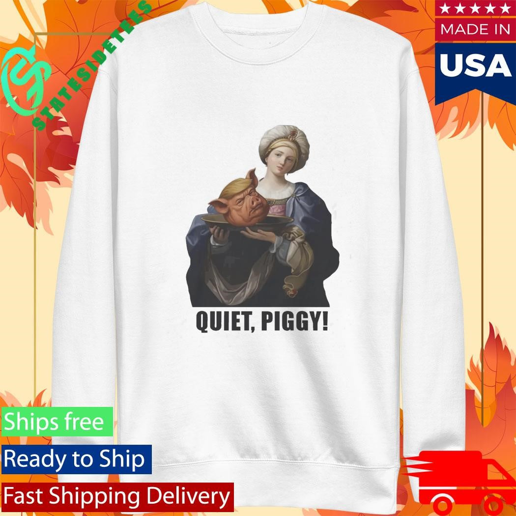 Saint Holding Pig Head Anti Trump Quiet Piggy Shirt