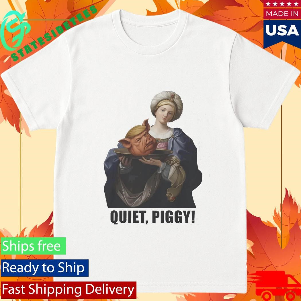 Saint Holding Pig Head Anti Trump Quiet Piggy Shirt