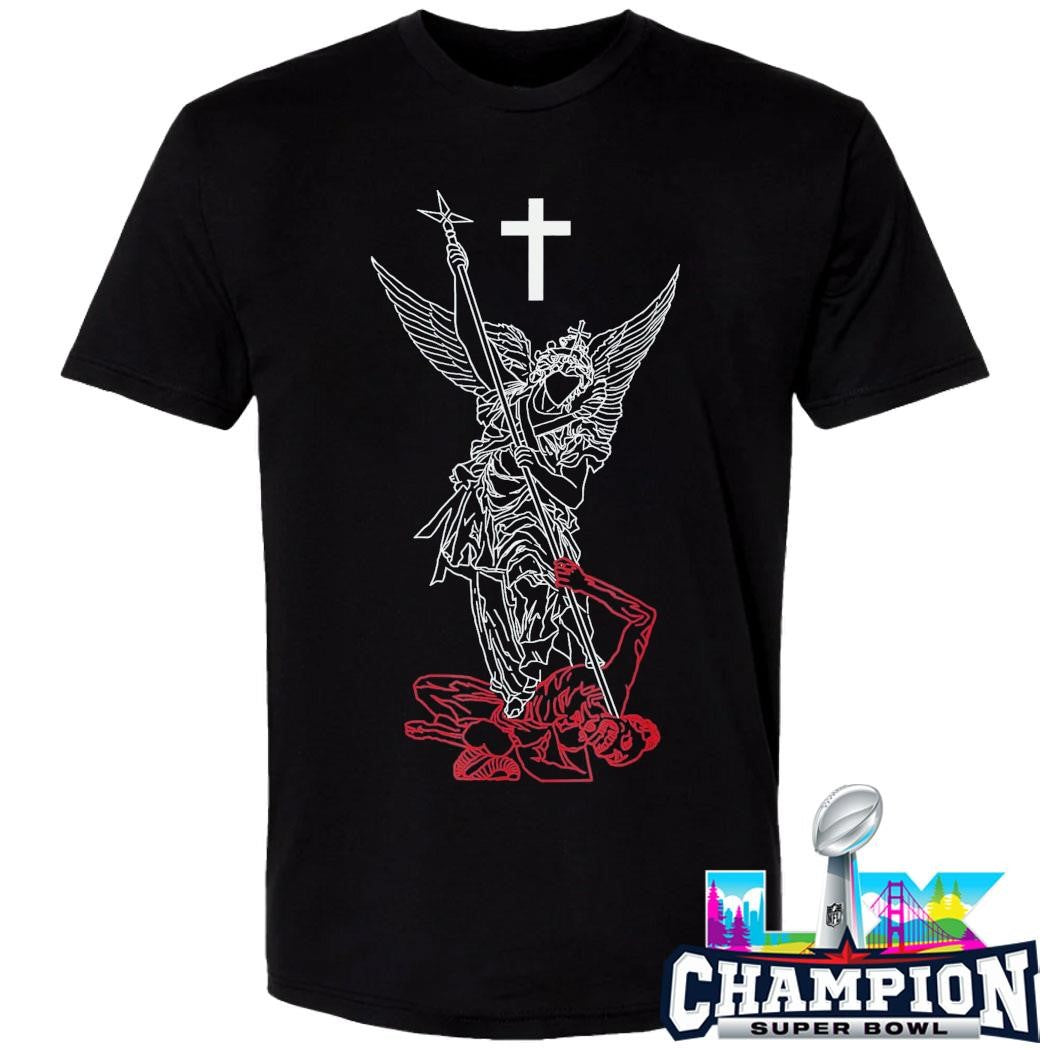Saint Michael The Archangel Defeating Satan Warrior Faith Shirt