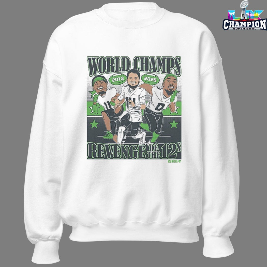 Sam Darnold, Jaxon Smith-njigba, &amp; Demarcus Lawrence World Champions Caricatures T-shirt