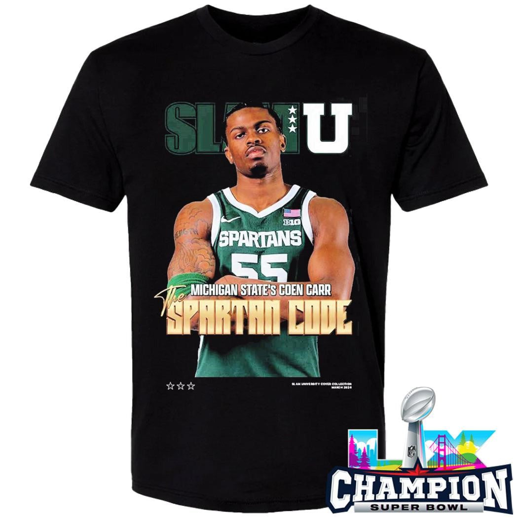 Slamu Michigan State Spartans Coen Carr The Spartan Code Magazine Shirt