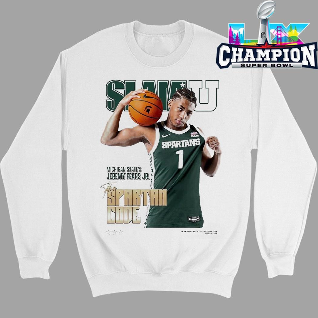 Slamu Michigan State Spartans Jeremy Fears Jr The Spartan Code Magazine Shirt