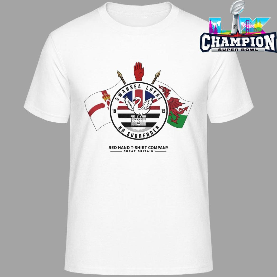 Swansea Loyal No Surrender Red Hand T-Shirt Company Shirt