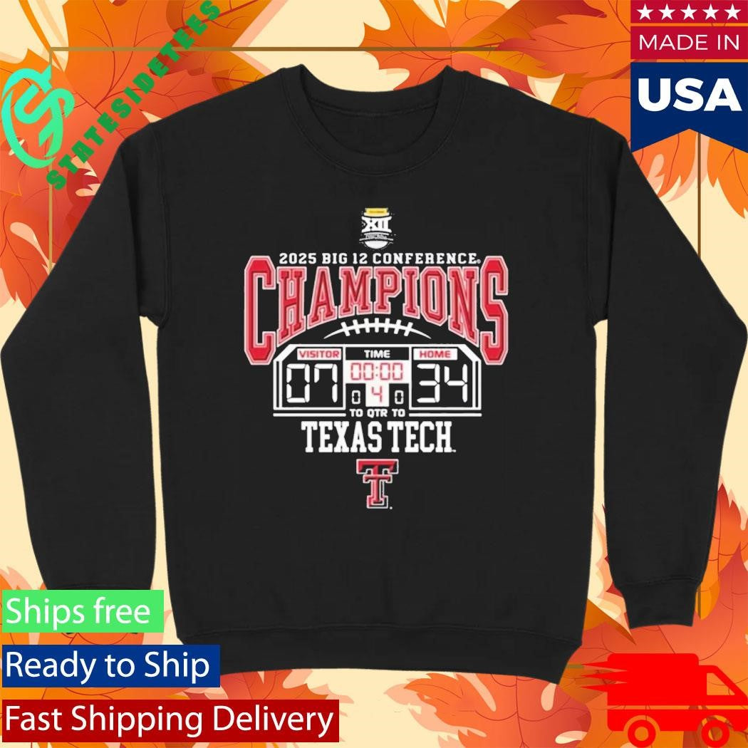 Tech Red Raiders 2025 Big 12 Champions Score Shirt