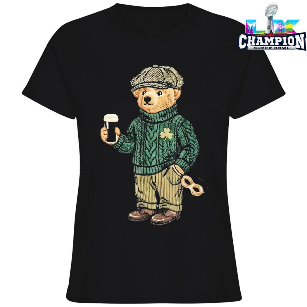 Teddy Bear Feeling Lucky Drinking St Patricks Day Shirt