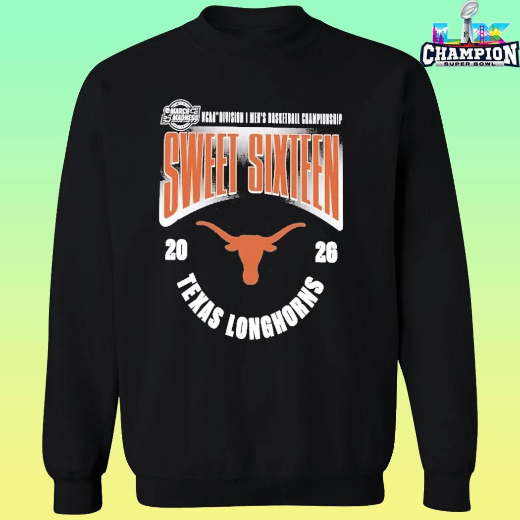Texas Longhorns Men’s Basketball 2026 Ncaa March Madness Sweet 16 Shirt