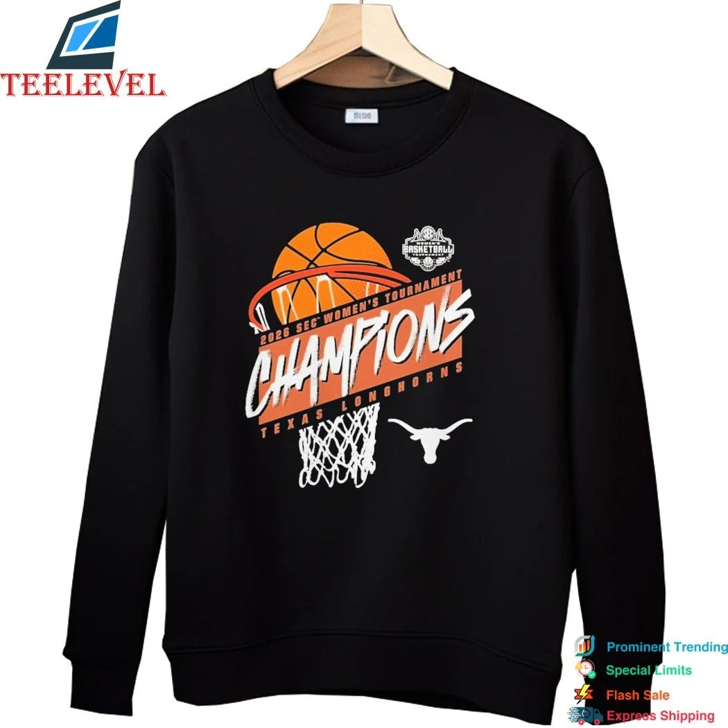 Texas Longhorns Women’s 2026 SEC Women’s Basketball Tournament Champions Shirts