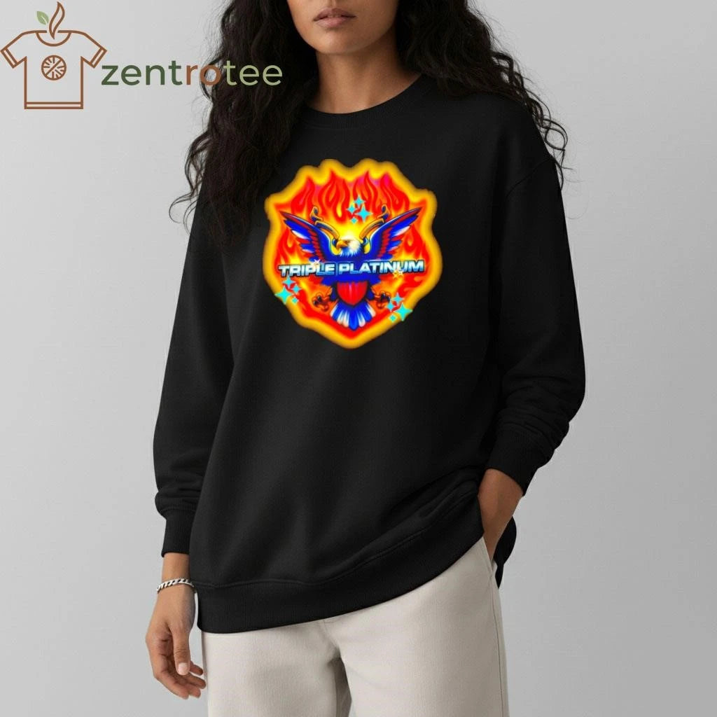 Triple Platinum eagle fire tee