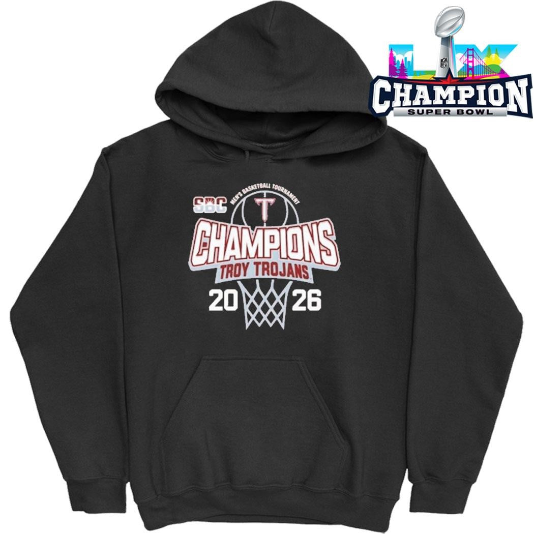 Troy Trojans Champions 2026 Sun Belt Men’s Basketball Tournament Shirt