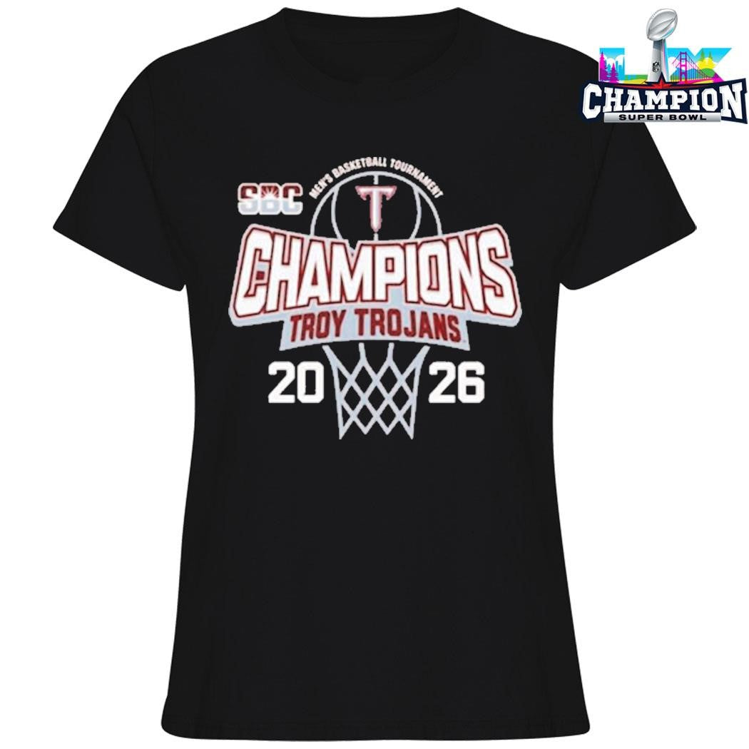 Troy Trojans Champions 2026 Sun Belt Men’s Basketball Tournament Shirt