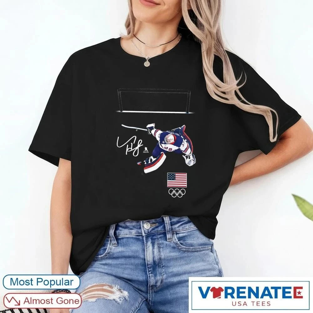USA Hockey Connor Hellebuyck Gold Medal Save Signature shirt