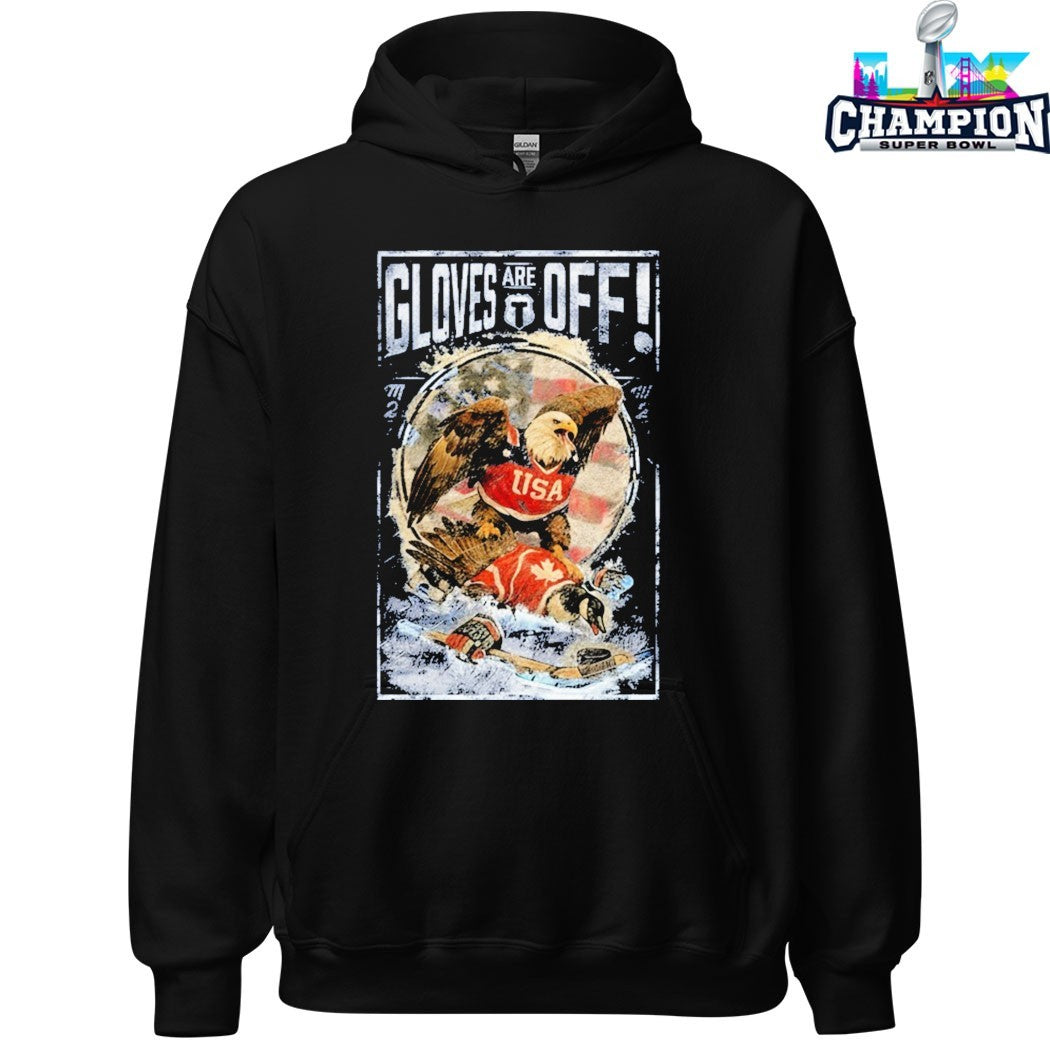 USA Win Canada The Gloves Off Mascot T-shirts