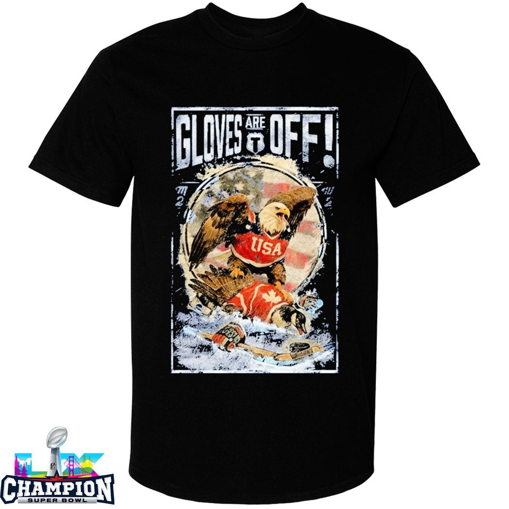 USA Win Canada The Gloves Off Mascot T-shirts