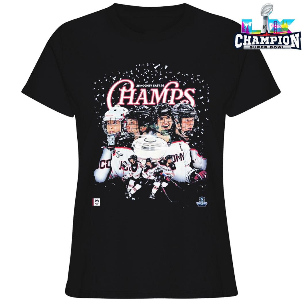 Uconn Huskies Women’s Hockey 2026 Hockey East Champions Shirt