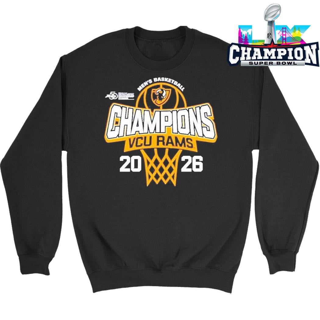 Vcu Rams Men’s Basketball 2026 Atlantic 10 Tournament Champions Locker Room Shirt