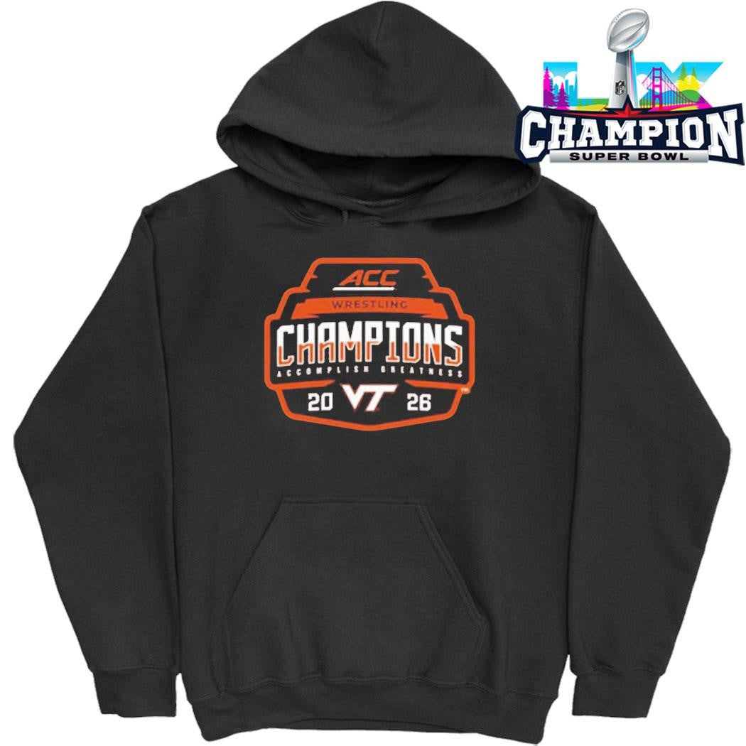 Virginia Tech Hokies Champions 2026 Acc Men’s Wrestling Tournament Logo Shirt