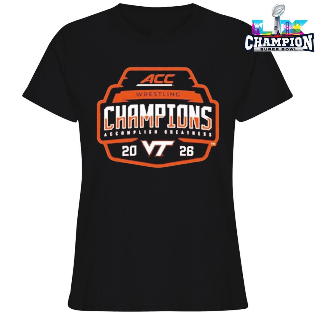 Virginia Tech Hokies Champions 2026 Acc Men’s Wrestling Tournament Logo Shirt