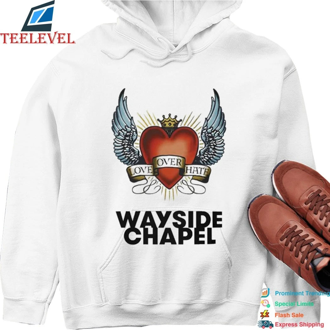Wayside Chapel Love Over Hate Heart Wings Shirts
