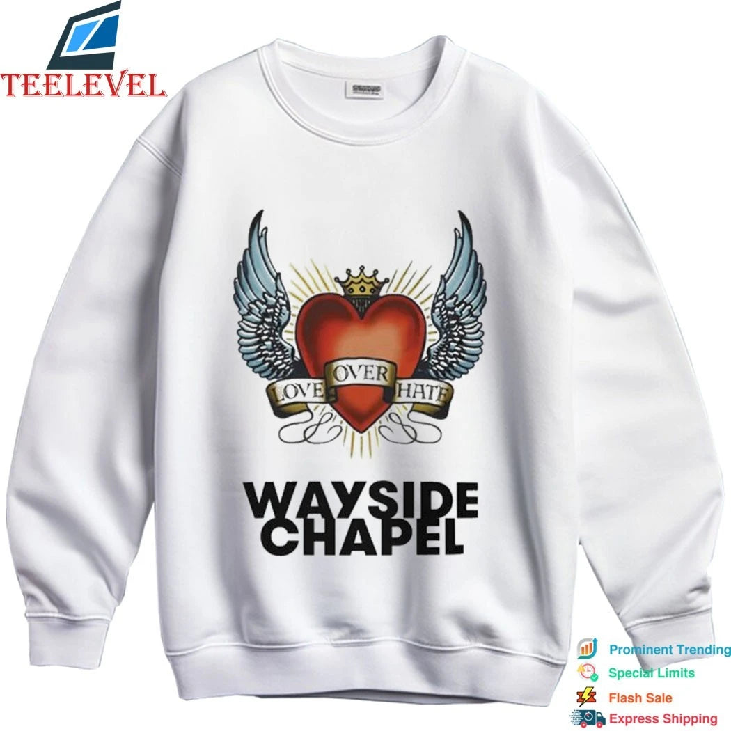 Wayside Chapel Love Over Hate Heart Wings Shirts