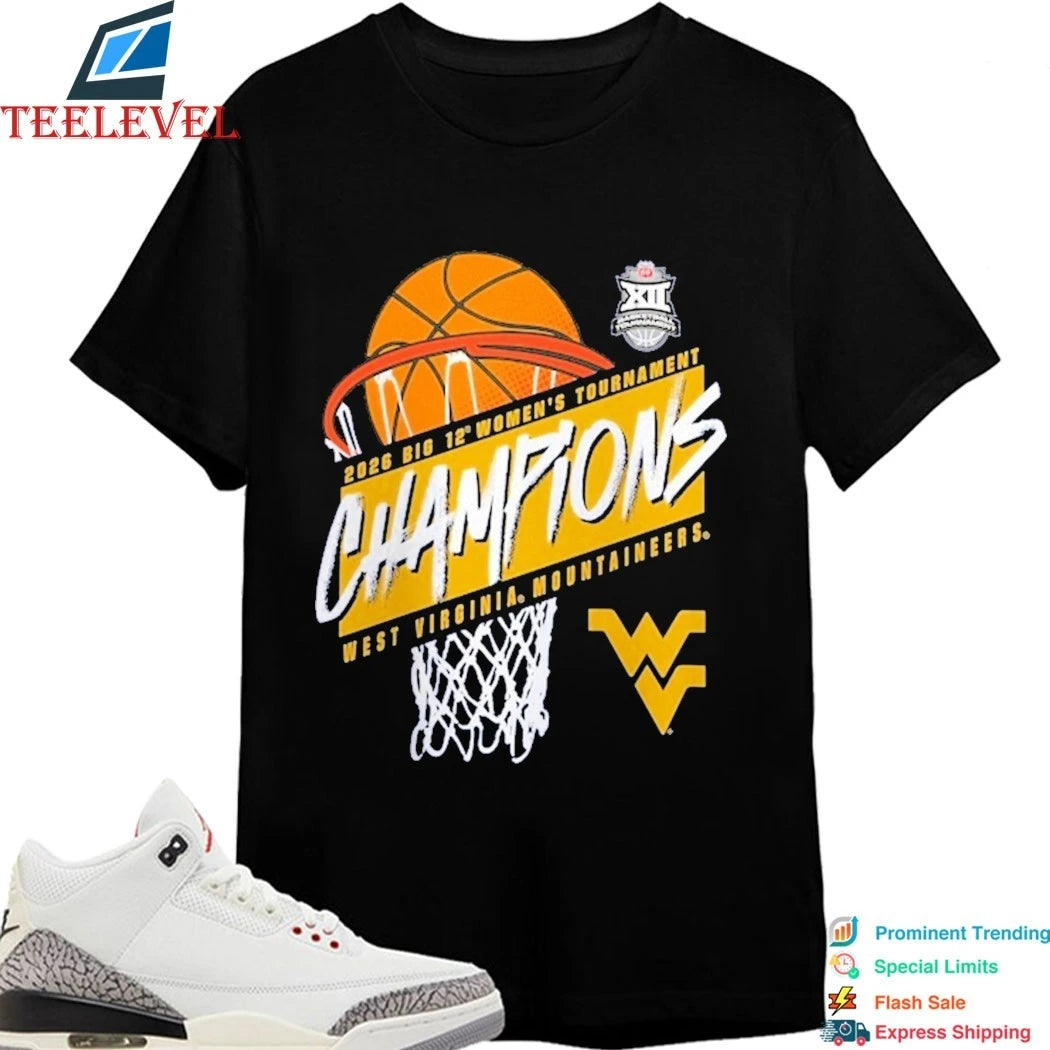 West Virginia Mountaineers 2026 Big 12 Women’s Basketball Tournament Champions Shirts