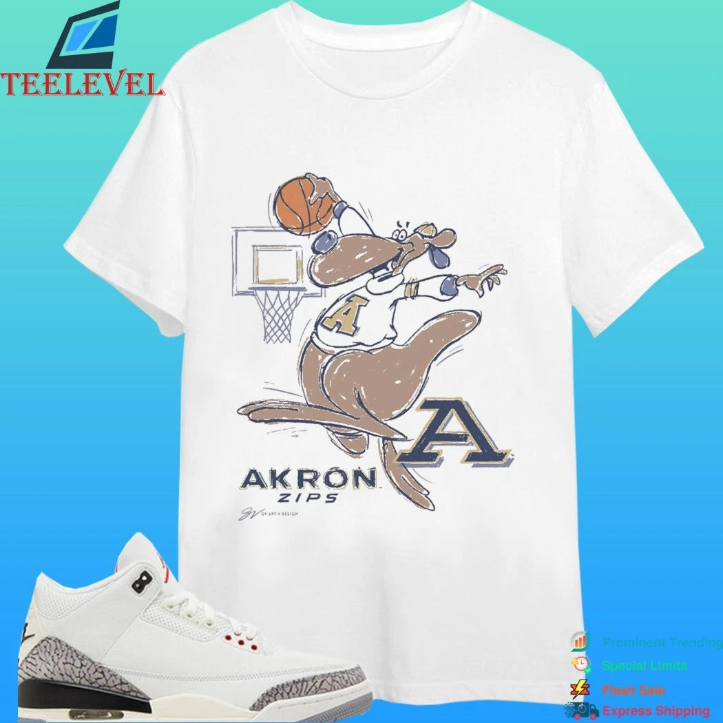 Akron Zip Cartoon Basketball Shirt