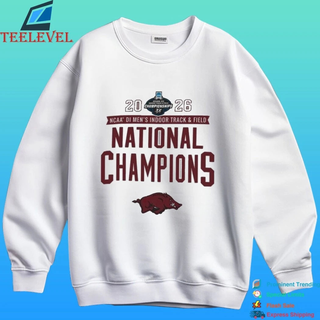 Arkansas Razorbacks 2026 Ncaa Men’s Indoor Track &amp; Field National Champions Shirt