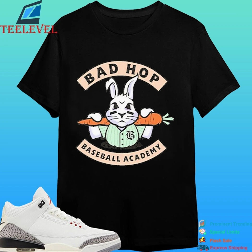 Bad Hop Baseball Academy Angry Bunny Mascot Sports Shirt