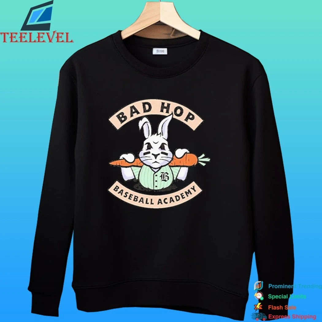 Bad Hop Baseball Academy Angry Bunny Mascot Sports Shirt