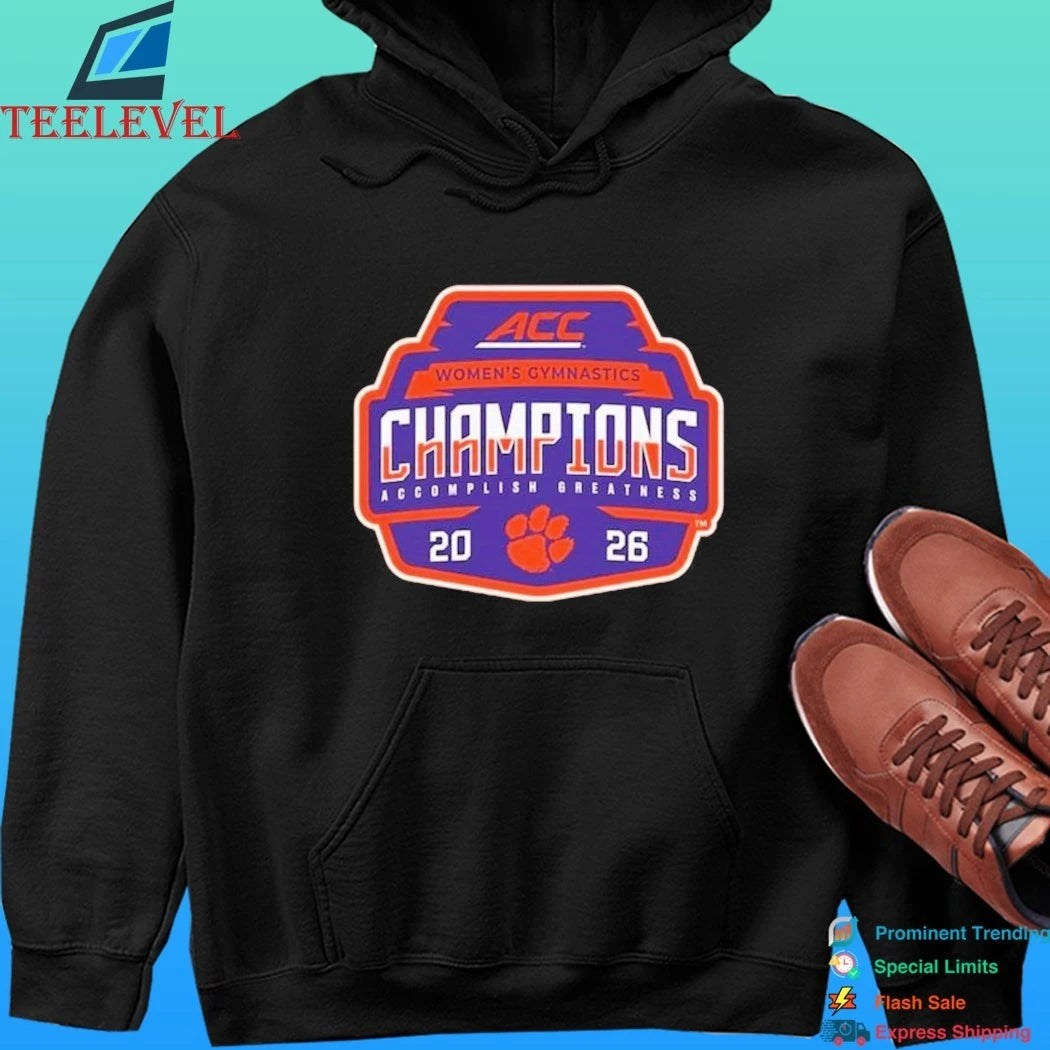 Clemson Tigers 2026 Acc Women’s Gymnastics Champions Locker Room Shirt