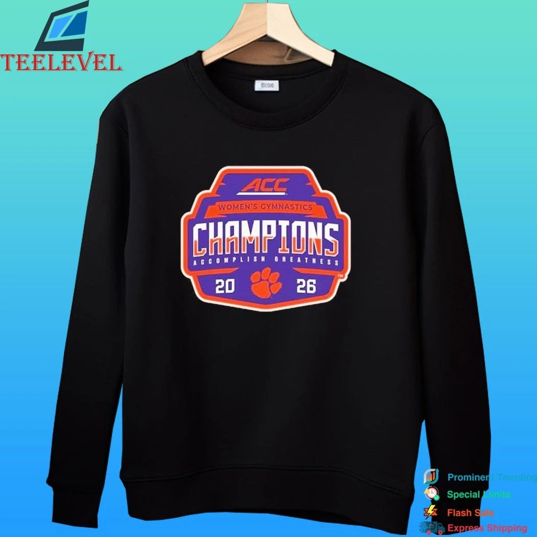 Clemson Tigers 2026 Acc Women’s Gymnastics Champions Locker Room Shirt