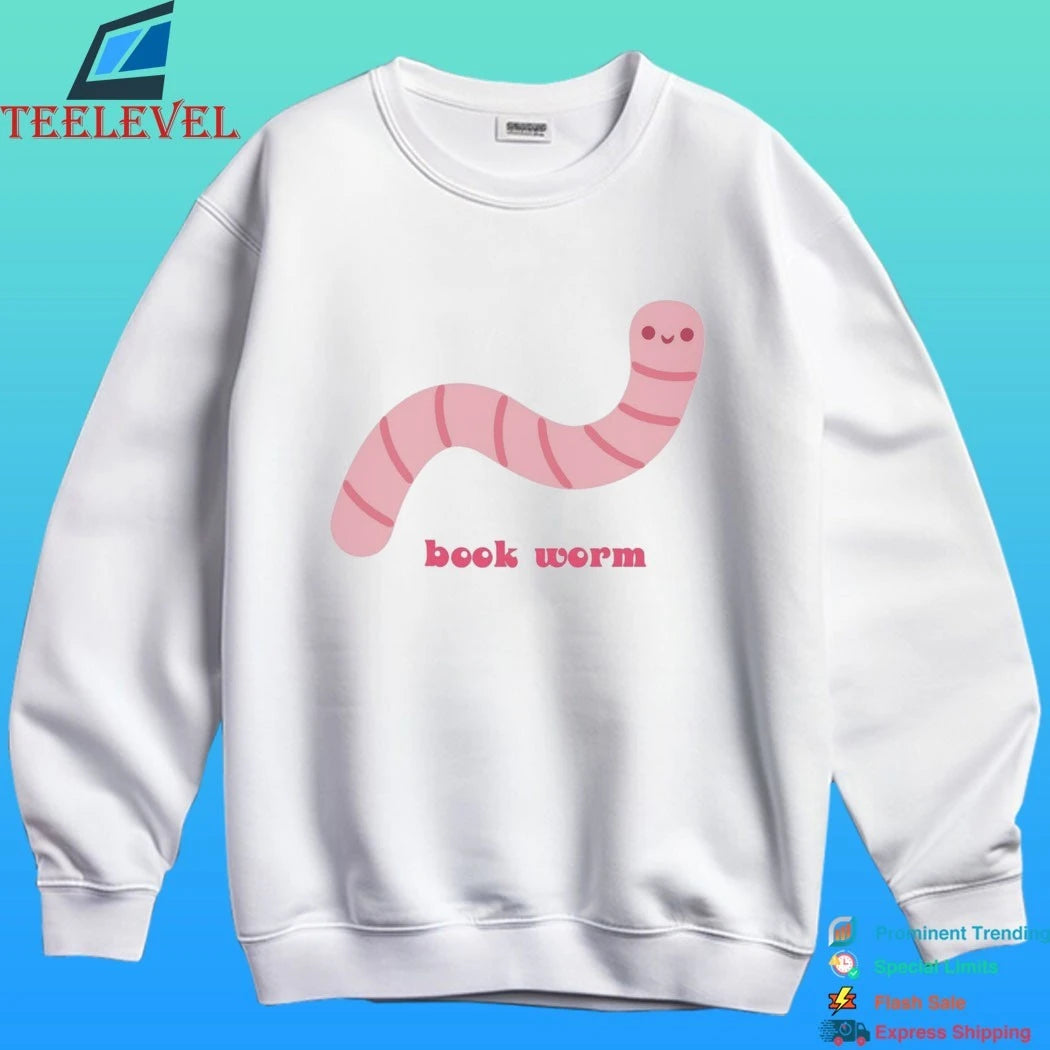 Cute Pink Book Worm Funny Shirt