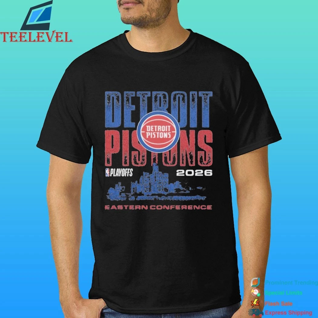 Detroit Pistons Playoffs ’26 Skyline Shirt