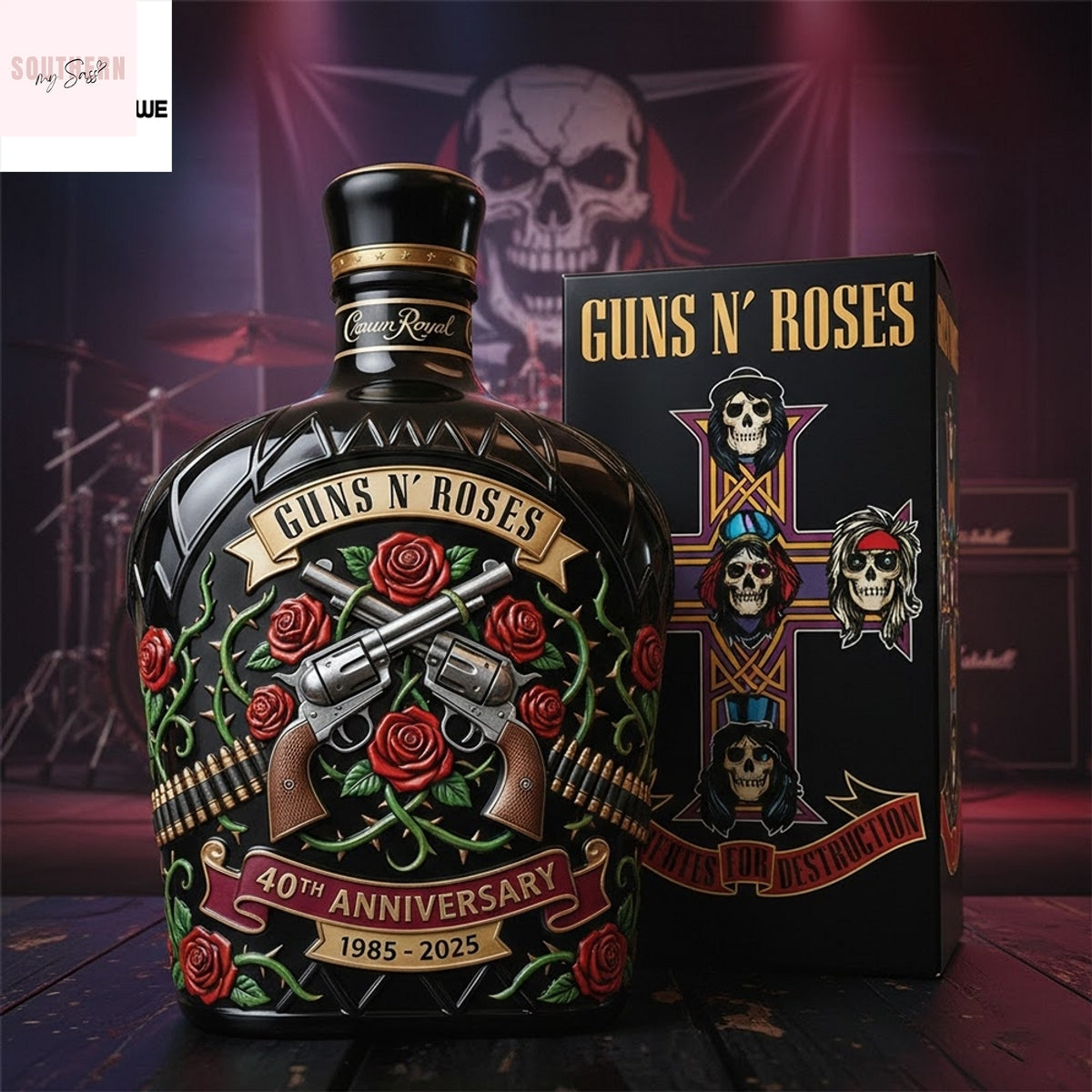 Guns N Roses 40Th Anniversary Heritage Whiskey Bottle