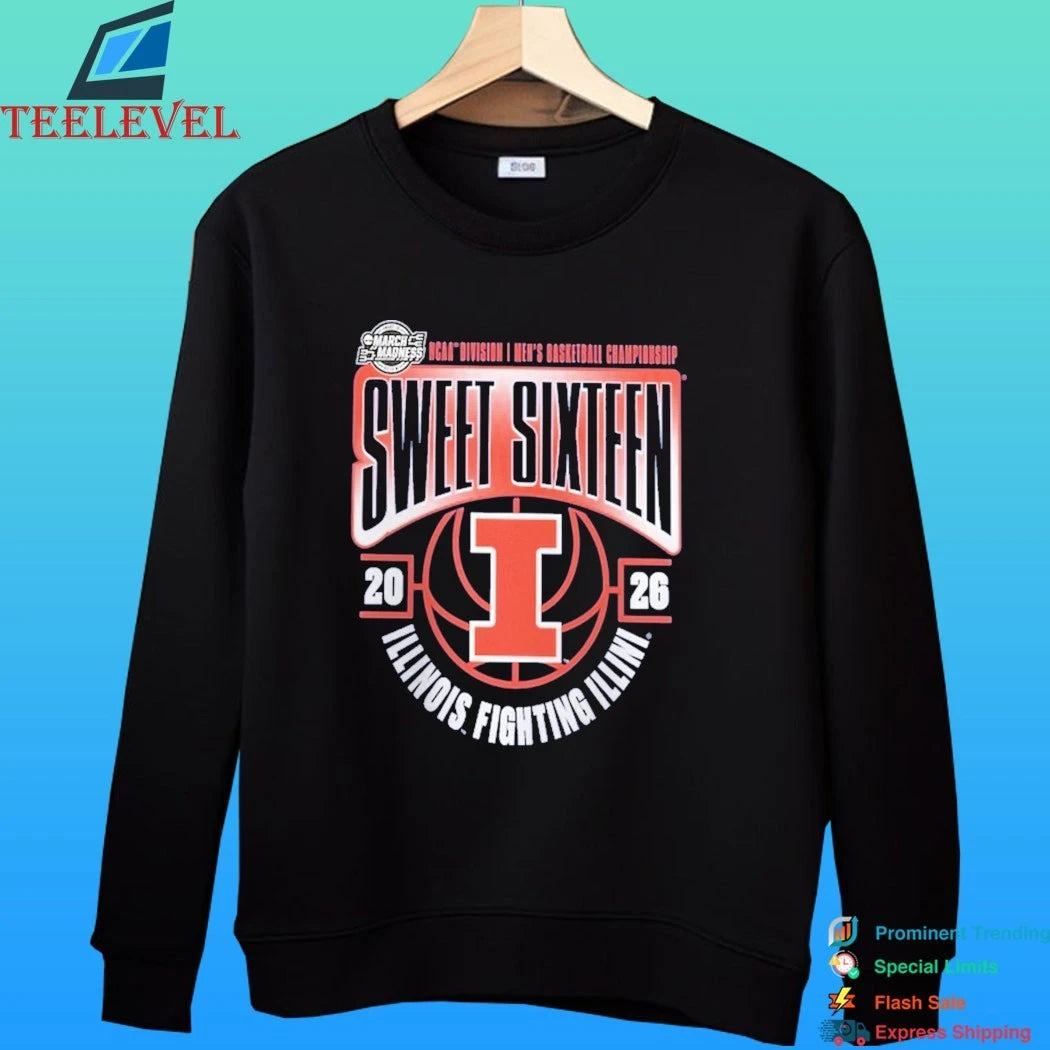 Illinois Fighting Illini 2026 Ncaa Men’s Basketball Tournament March Madness Sweet 16 Shirt
