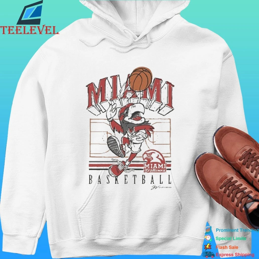 Miami Redhawk Basketball Mascot Cartoon 2026 Shirt