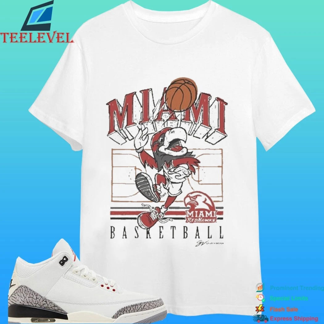 Miami Redhawk Basketball Mascot Cartoon 2026 Shirt