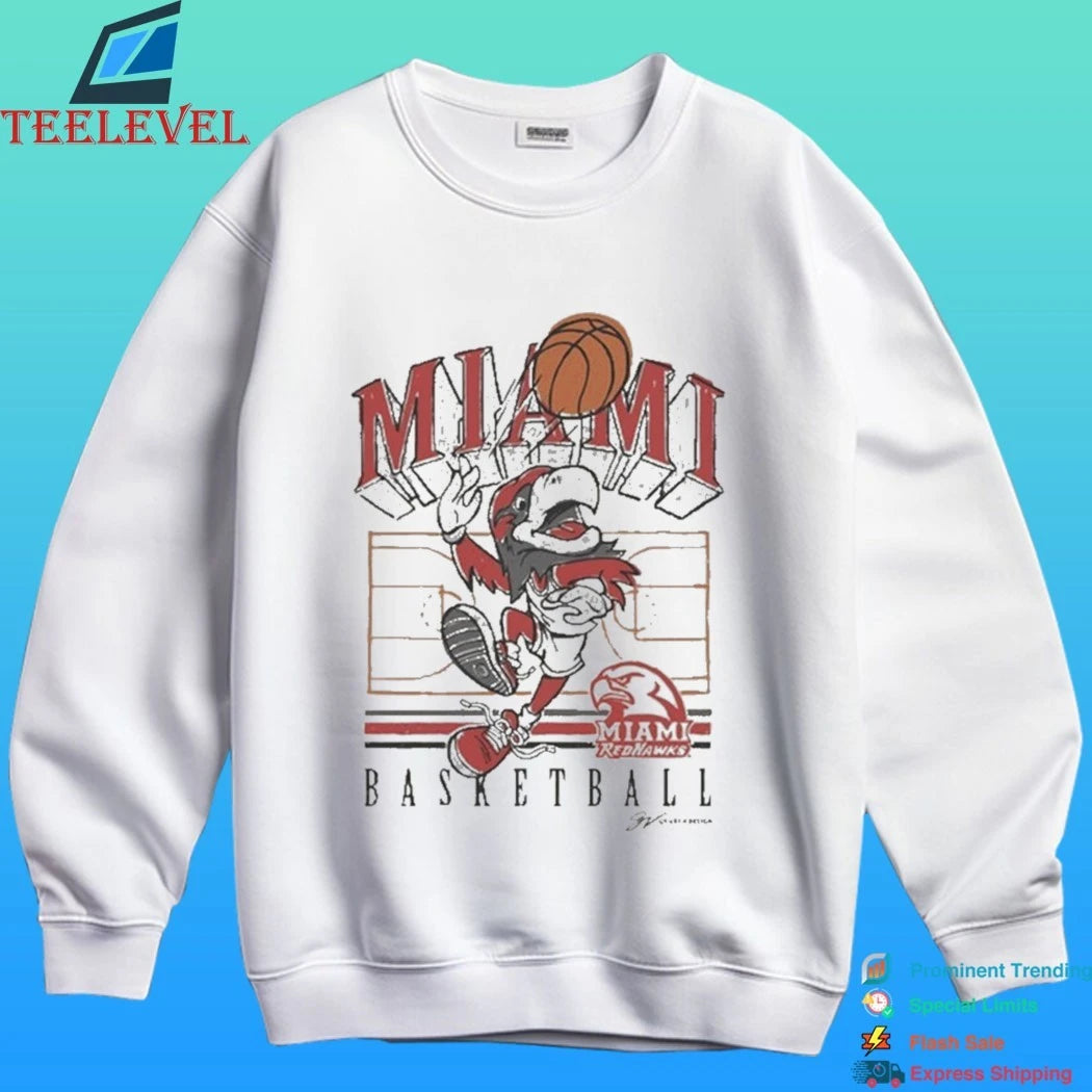 Miami Redhawk Basketball Mascot Cartoon 2026 Shirt