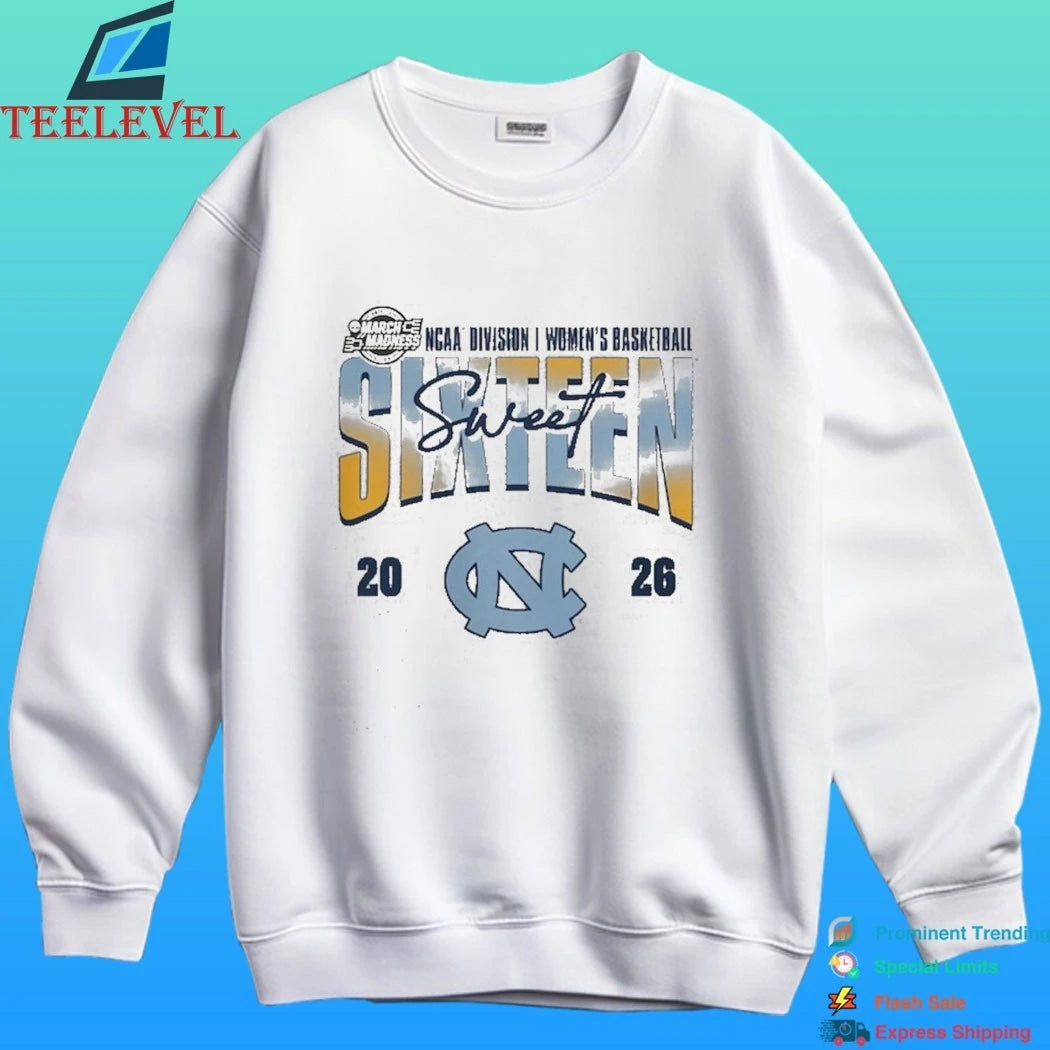 North Carolina Tar Heels 2026 Ncaa Women’s Basketball Tournament March Madness Sweet 16 Court Shot Shirt