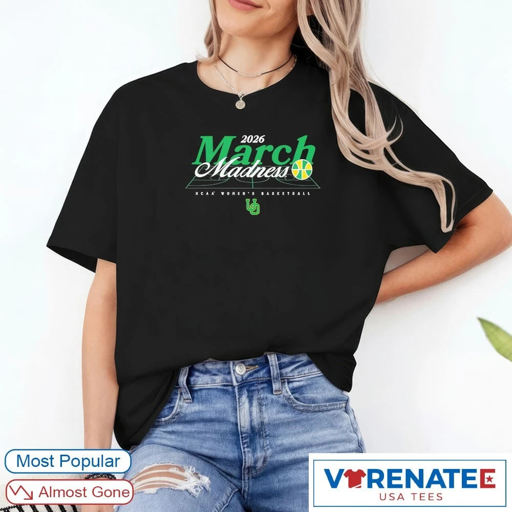 Official 2026 NCAA Women’s Basketball March Madness Oregon Duck Fan T-Shirt