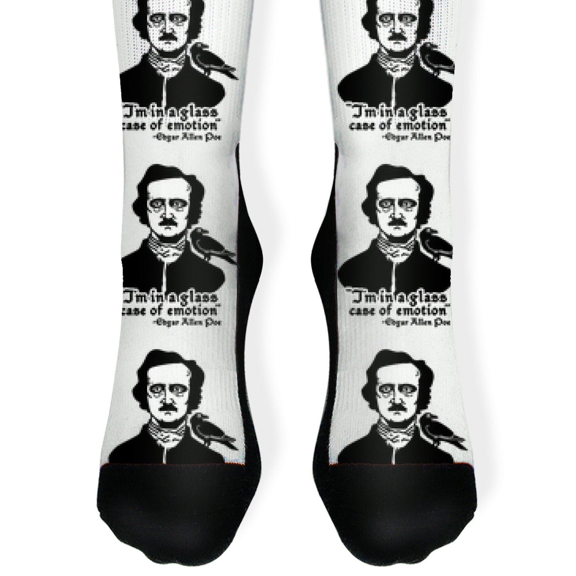 Poe in a Glass Case of Emotion Socks