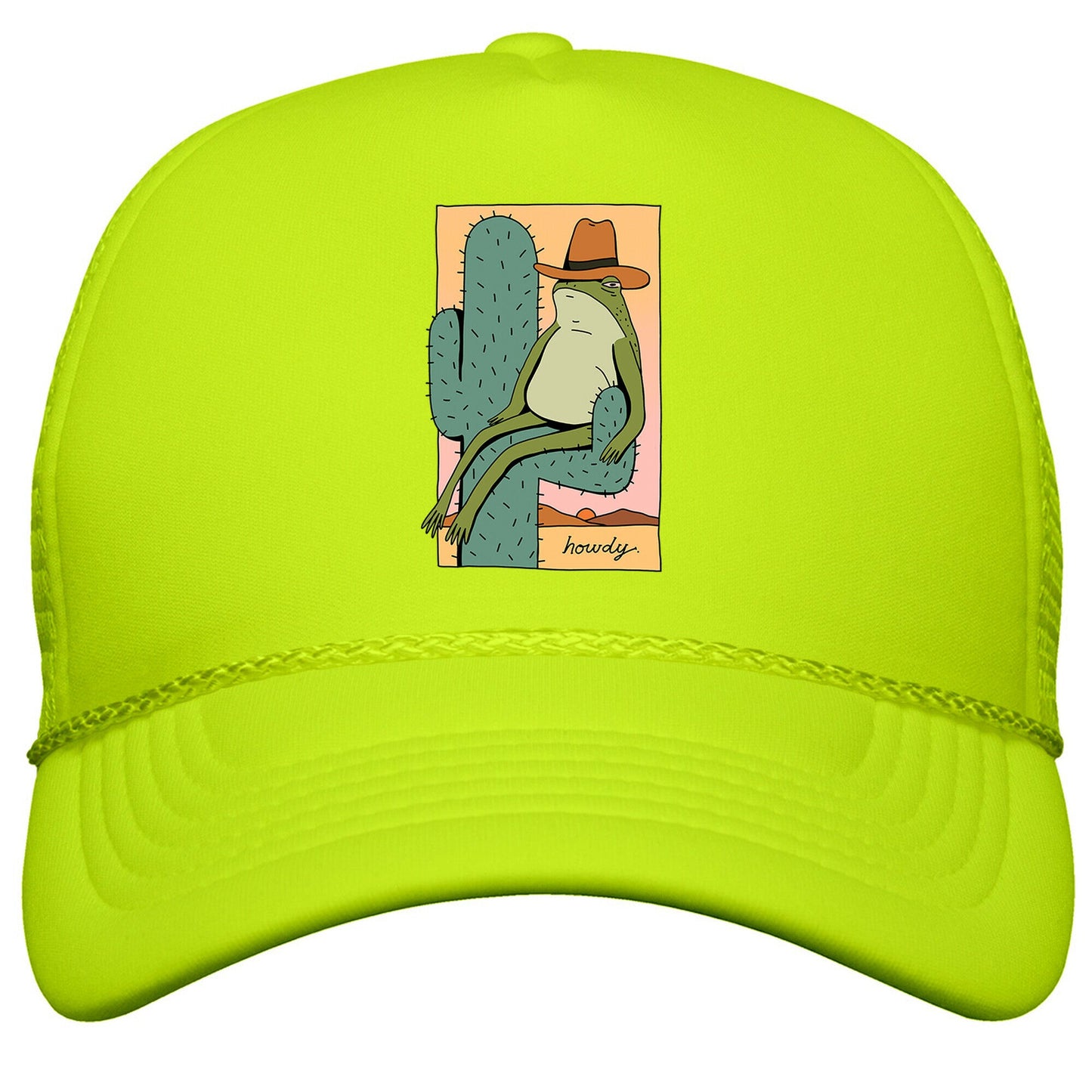 Howdy Frog Cowboy Snapback Trucker Hat