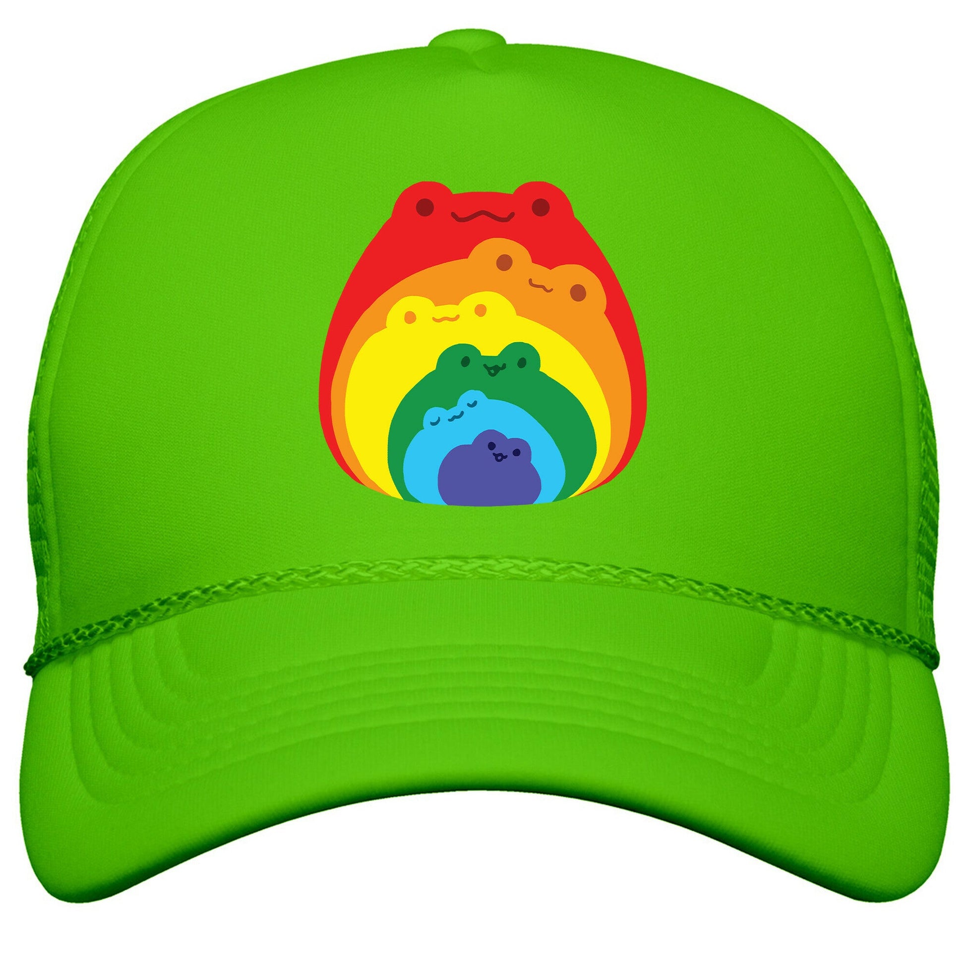 Frogs In Frogs In Frogs Rainbow Snapback Trucker Hat