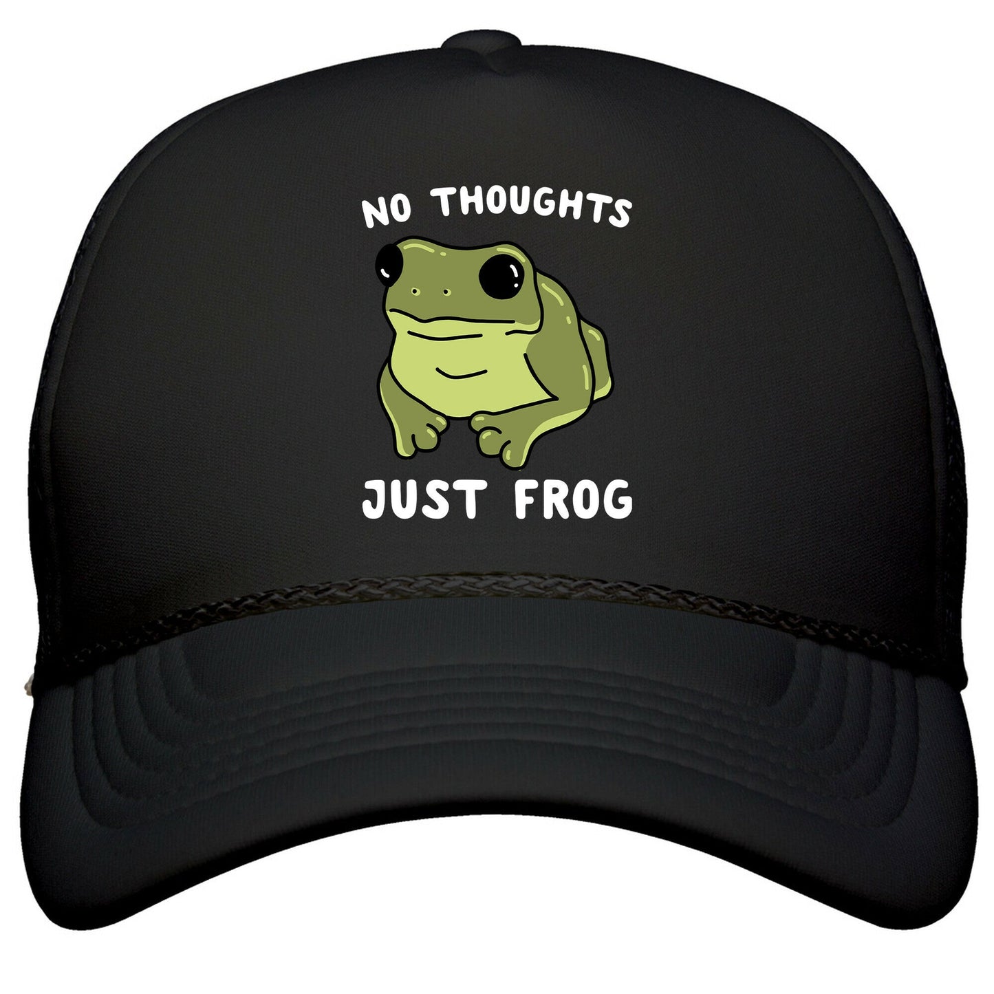 No Thoughts, Just Frog Snapback Trucker Hat