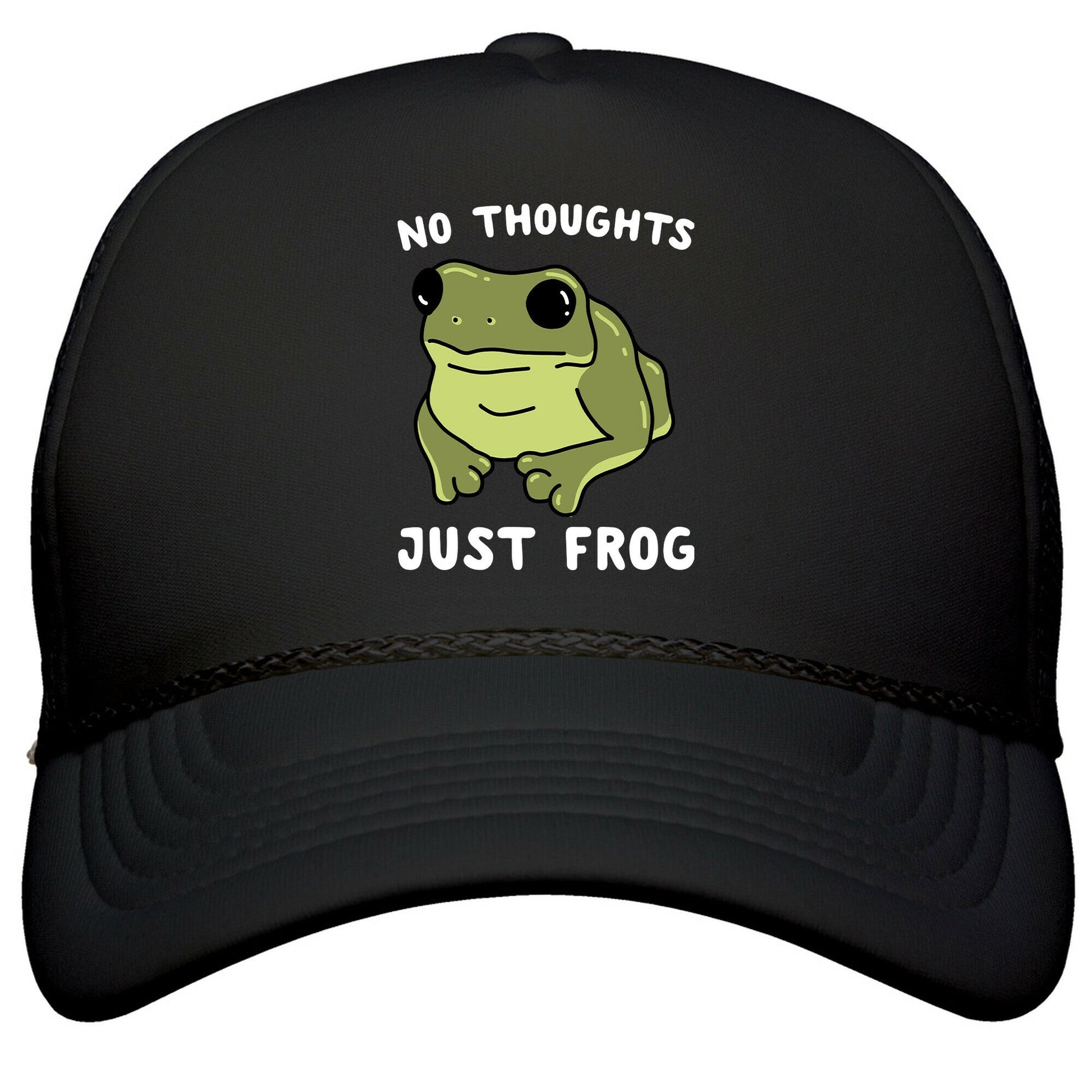 No Thoughts, Just Frog Snapback Trucker Hat