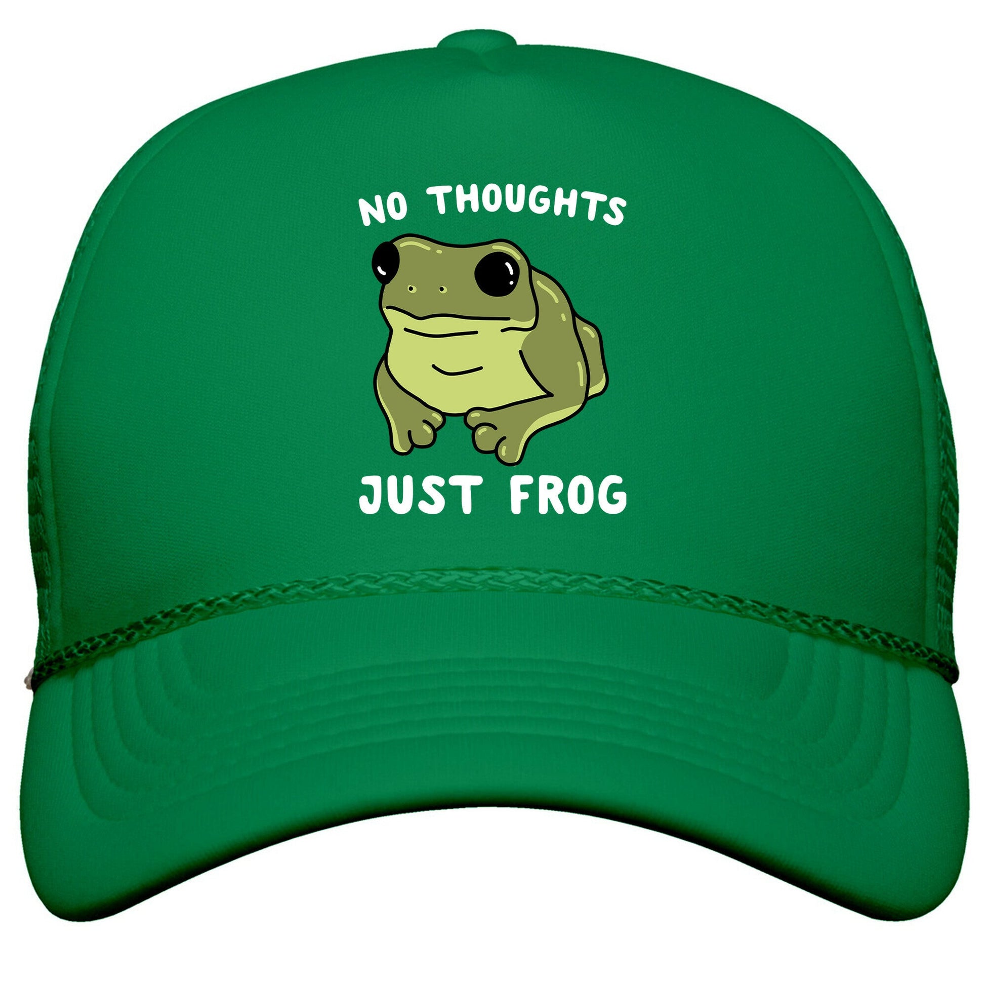 No Thoughts, Just Frog Snapback Trucker Hat