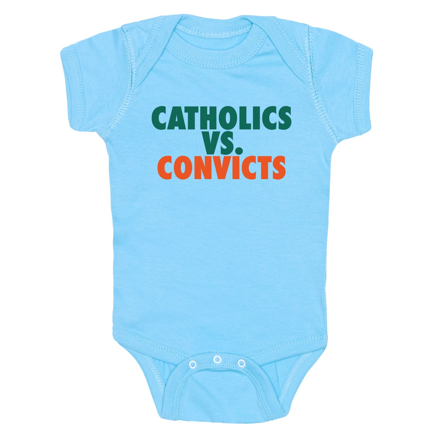 Catholics vs. Convicts Baby One-Piece