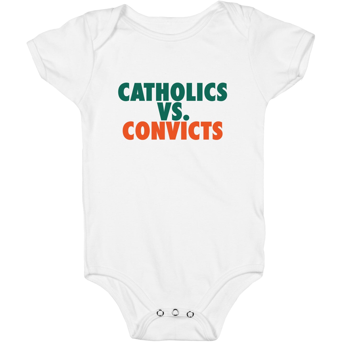 Catholics vs. Convicts Baby One-Piece